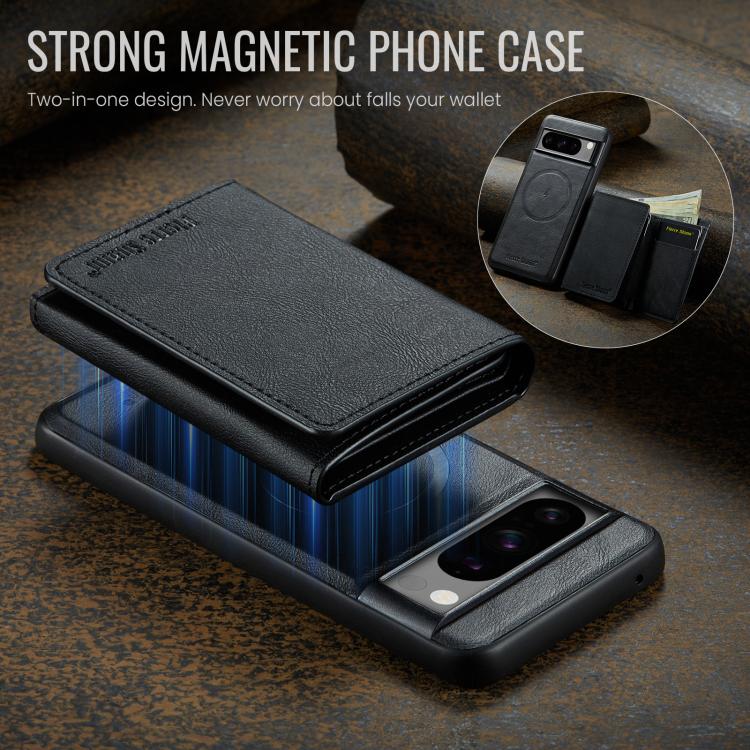 For Google Pixel 8 Pro Fierre Shann 2 in 1 Holder RFID Card Slot Wallet MagSafe Phone Case