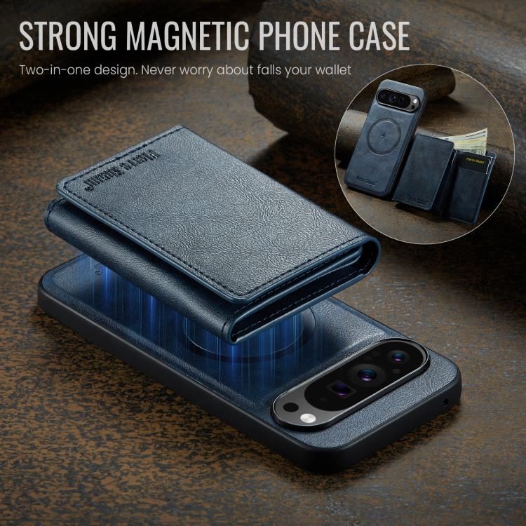 For Google Pixel 9 Pro XL Fierre Shann 2 in 1 Holder RFID Card Slot Wallet MagSafe Phone Case