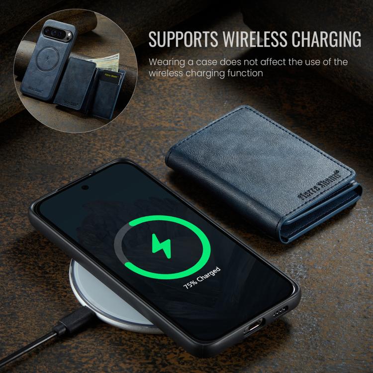 For Google Pixel 9 Pro XL Fierre Shann 2 in 1 Holder RFID Card Slot Wallet MagSafe Phone Case
