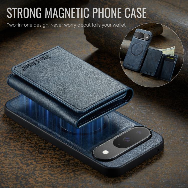 For Google Pixel 9 Pro / 9 Fierre Shann 2 in 1 Holder RFID Card Slot Wallet MagSafe Phone Case