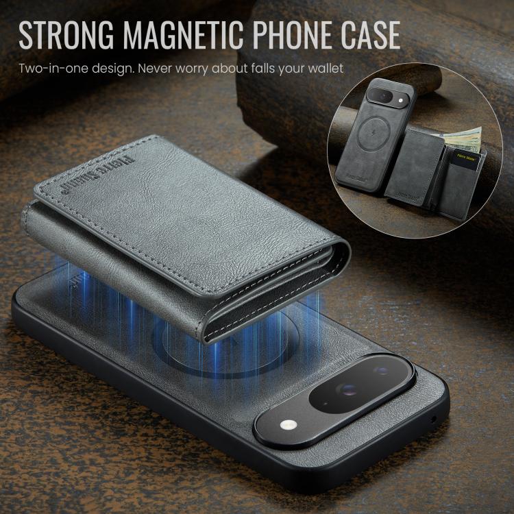 For Google Pixel 9 Pro / 9 Fierre Shann 2 in 1 Holder RFID Card Slot Wallet MagSafe Phone Case