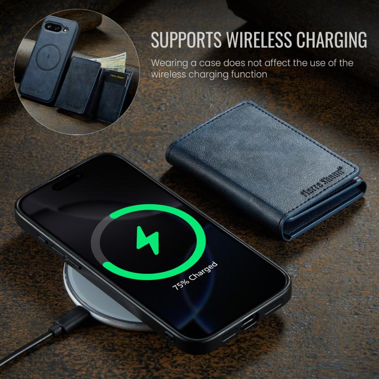 For Google Pixel 9a Fierre Shann 2 in 1 Holder RFID Card Slot Wallet MagSafe Phone Case