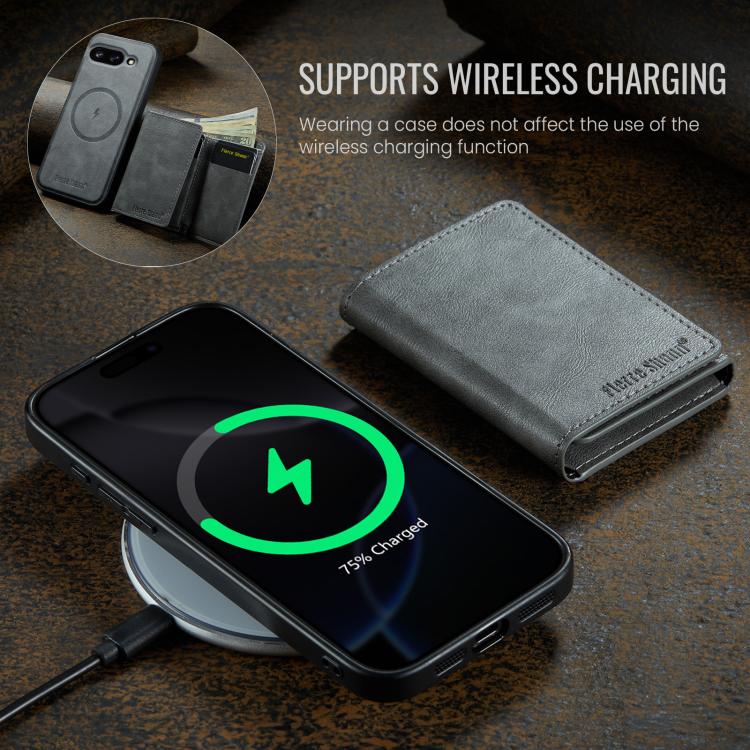 For Google Pixel 9a Fierre Shann 2 in 1 Holder RFID Card Slot Wallet MagSafe Phone Case