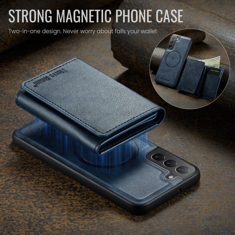 For Samsung Galaxy S22 5G Fierre Shann 2 in 1 Holder RFID Card Slot Wallet MagSafe Phone Case
