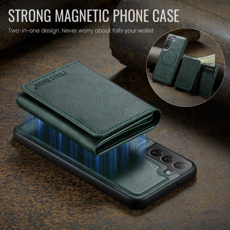 For Samsung Galaxy S22 5G Fierre Shann 2 in 1 Holder RFID Card Slot Wallet MagSafe Phone Case