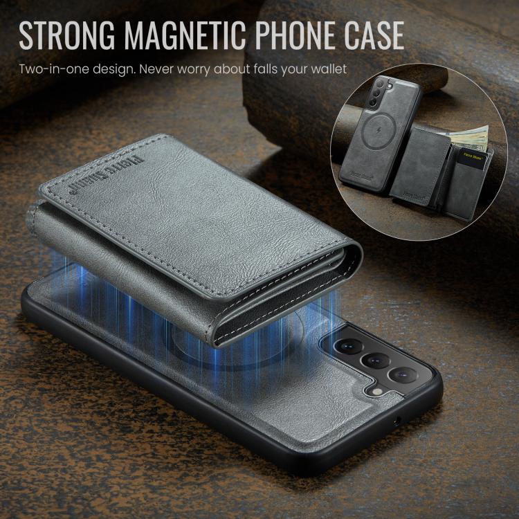 For Samsung Galaxy S22 5G Fierre Shann 2 in 1 Holder RFID Card Slot Wallet MagSafe Phone Case