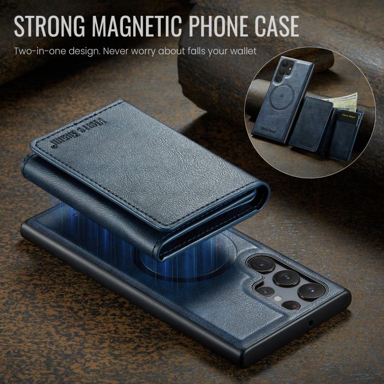 For Samsung Galaxy S24 Ultra 5G Fierre Shann 2 in 1 Holder RFID Card Slot Wallet MagSafe Phone Case