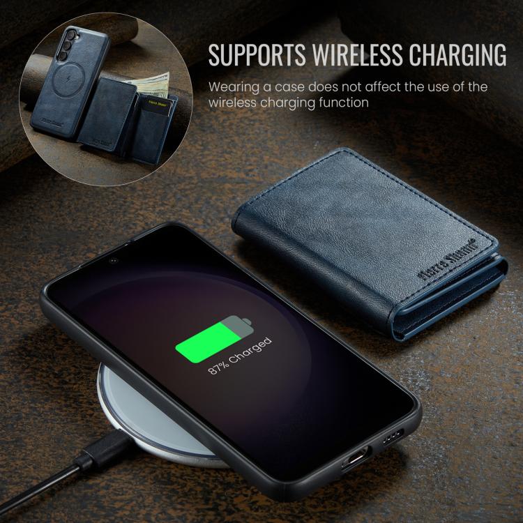 For Samsung Galaxy S23 5G Fierre Shann 2 in 1 Holder RFID Card Slot Wallet MagSafe Phone Case