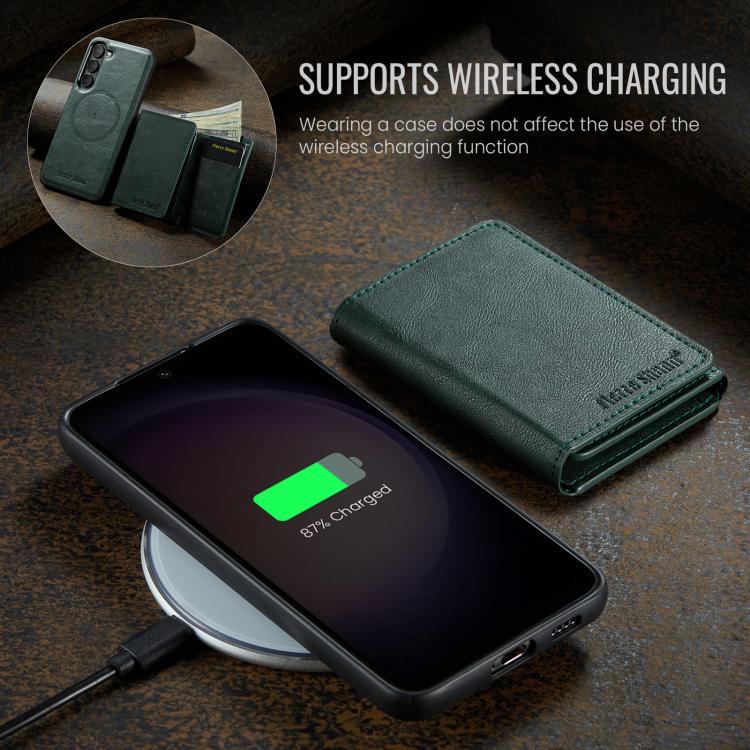 For Samsung Galaxy S23 5G Fierre Shann 2 in 1 Holder RFID Card Slot Wallet MagSafe Phone Case