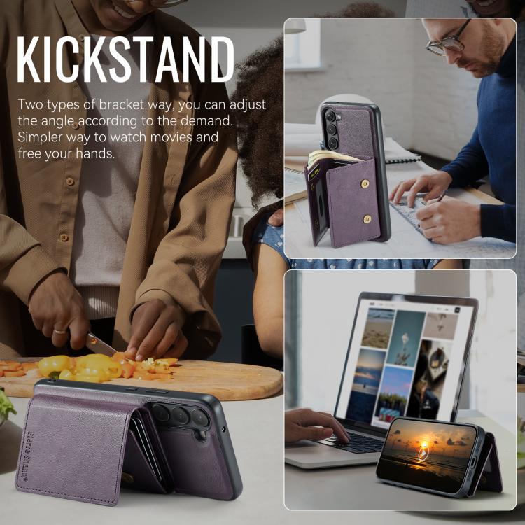 For Samsung Galaxy S23 5G Fierre Shann 2 in 1 Holder RFID Card Slot Wallet MagSafe Phone Case