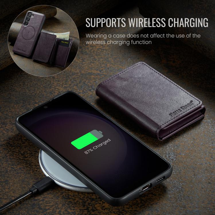 For Samsung Galaxy S23 5G Fierre Shann 2 in 1 Holder RFID Card Slot Wallet MagSafe Phone Case