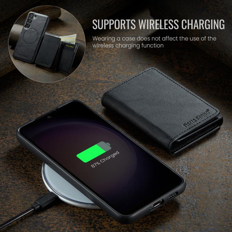 For Samsung Galaxy S23 5G Fierre Shann 2 in 1 Holder RFID Card Slot Wallet MagSafe Phone Case