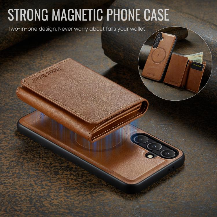 For Samsung Galaxy S24 FE 5G Fierre Shann 2 in 1 Holder RFID Card Slot Wallet MagSafe Phone Case