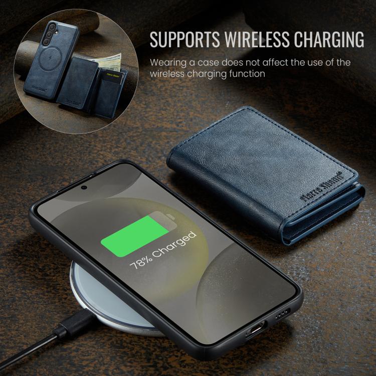 For Samsung Galaxy S24 FE 5G Fierre Shann 2 in 1 Holder RFID Card Slot Wallet MagSafe Phone Case