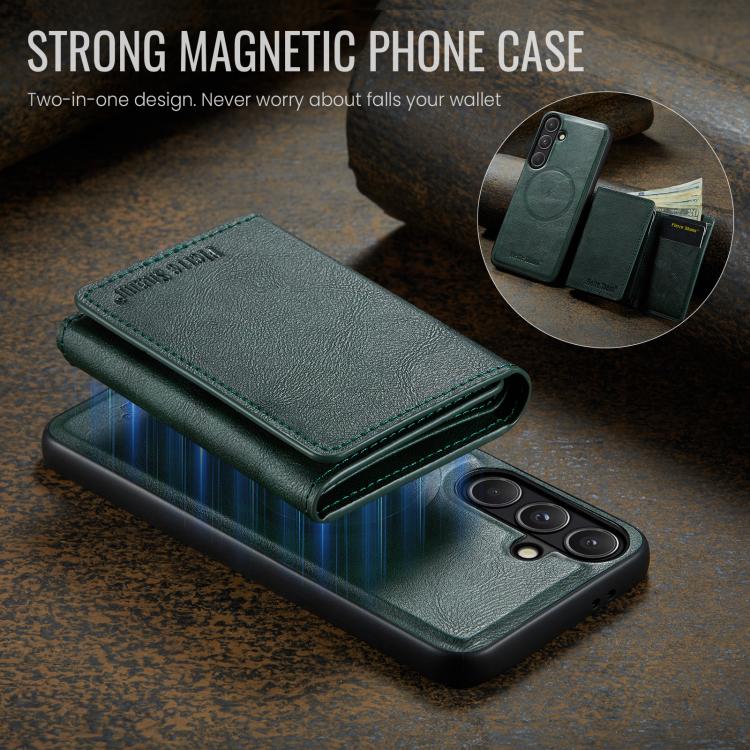 For Samsung Galaxy S24 FE 5G Fierre Shann 2 in 1 Holder RFID Card Slot Wallet MagSafe Phone Case