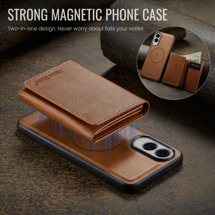 For Samsung Galaxy S25 Edge 5G Fierre Shann 2 in 1 Holder RFID Card Slot Wallet MagSafe Phone Case