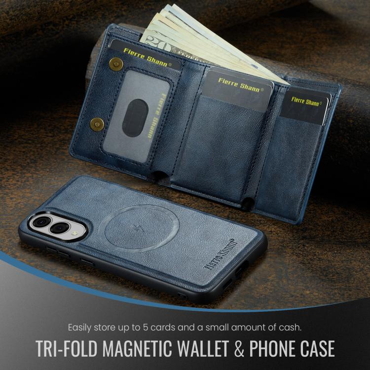 For Samsung Galaxy S25 Edge 5G Fierre Shann 2 in 1 Holder RFID Card Slot Wallet MagSafe Phone Case