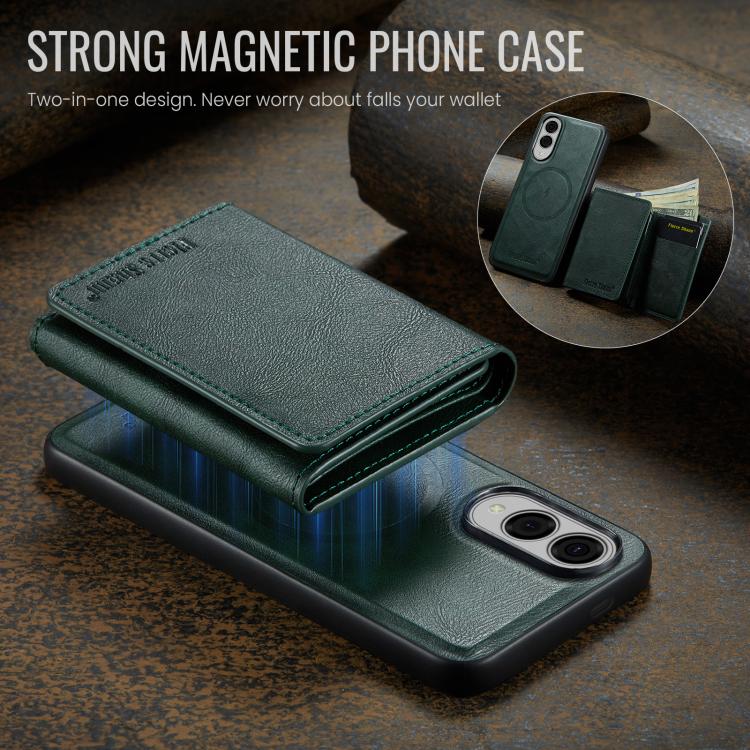 For Samsung Galaxy S25 Edge 5G Fierre Shann 2 in 1 Holder RFID Card Slot Wallet MagSafe Phone Case