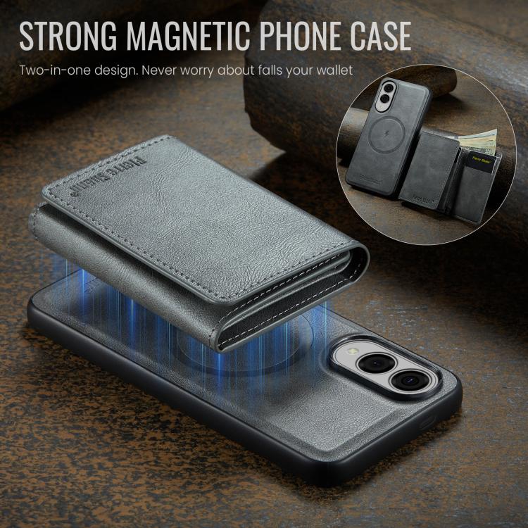 For Samsung Galaxy S25 Edge 5G Fierre Shann 2 in 1 Holder RFID Card Slot Wallet MagSafe Phone Case