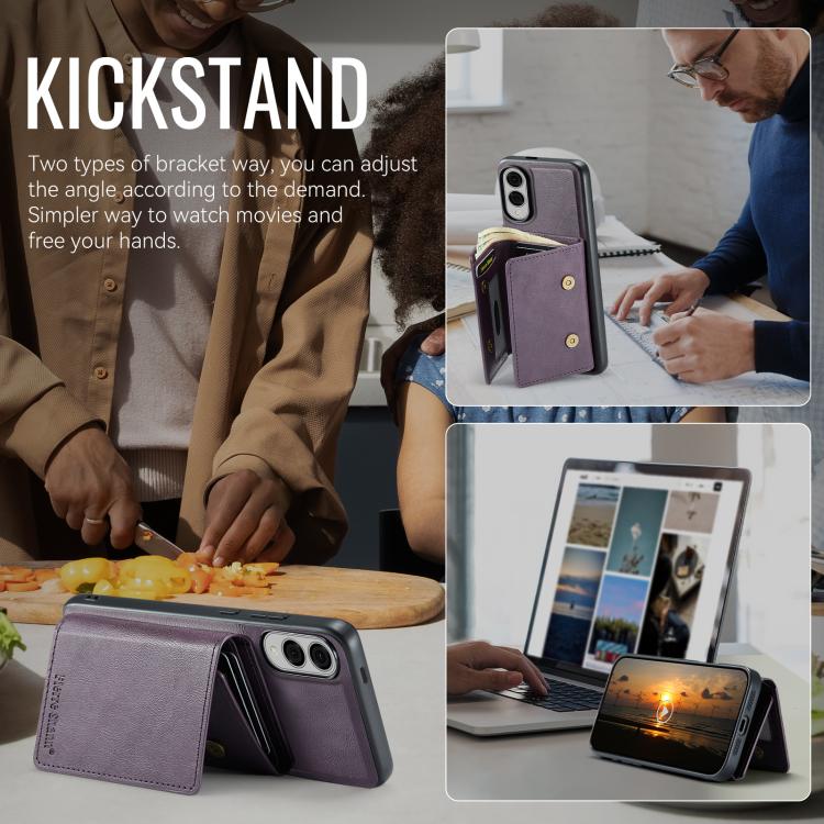 For Samsung Galaxy S25 Edge 5G Fierre Shann 2 in 1 Holder RFID Card Slot Wallet MagSafe Phone Case