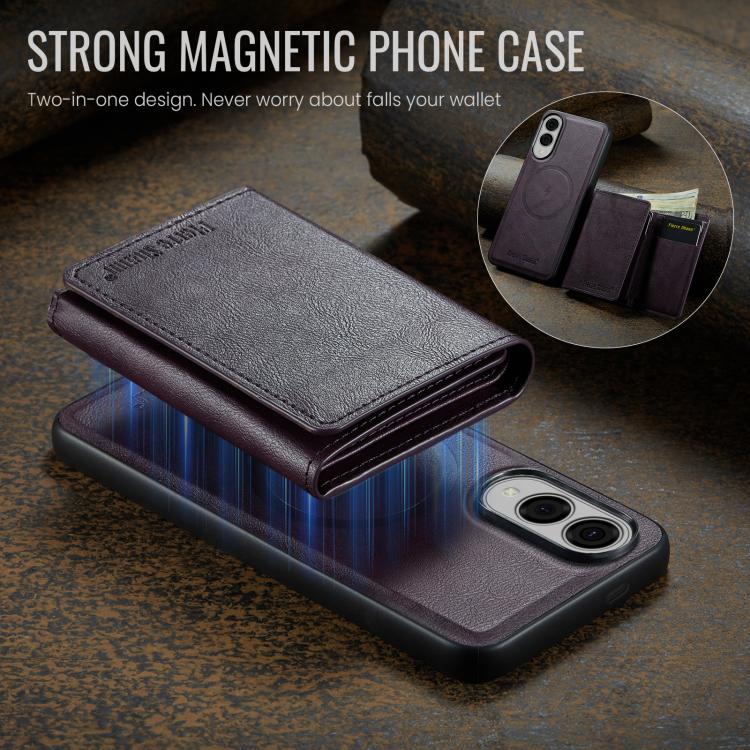For Samsung Galaxy S25 Edge 5G Fierre Shann 2 in 1 Holder RFID Card Slot Wallet MagSafe Phone Case