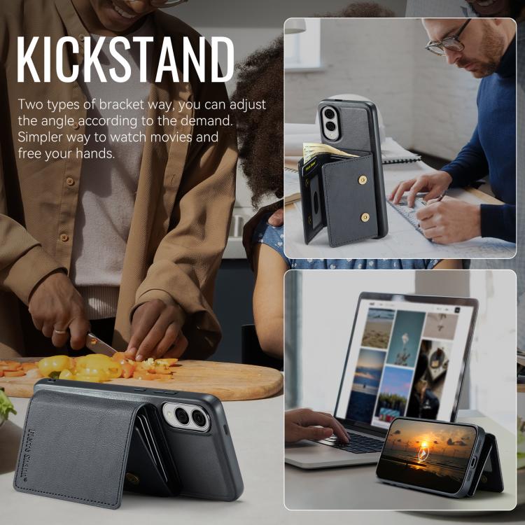 For Samsung Galaxy S25 Edge 5G Fierre Shann 2 in 1 Holder RFID Card Slot Wallet MagSafe Phone Case