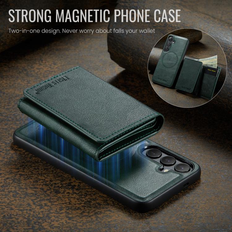 For Samsung Galaxy S25+ 5G Fierre Shann 2 in 1 Holder RFID Card Slot Wallet MagSafe Phone Case