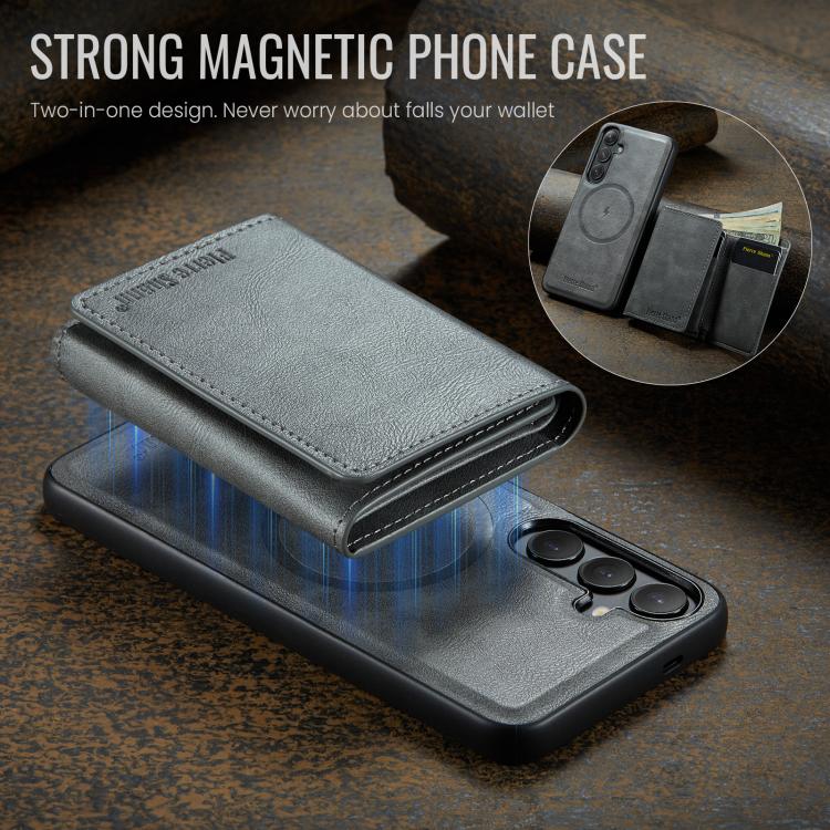 For Samsung Galaxy S25+ 5G Fierre Shann 2 in 1 Holder RFID Card Slot Wallet MagSafe Phone Case