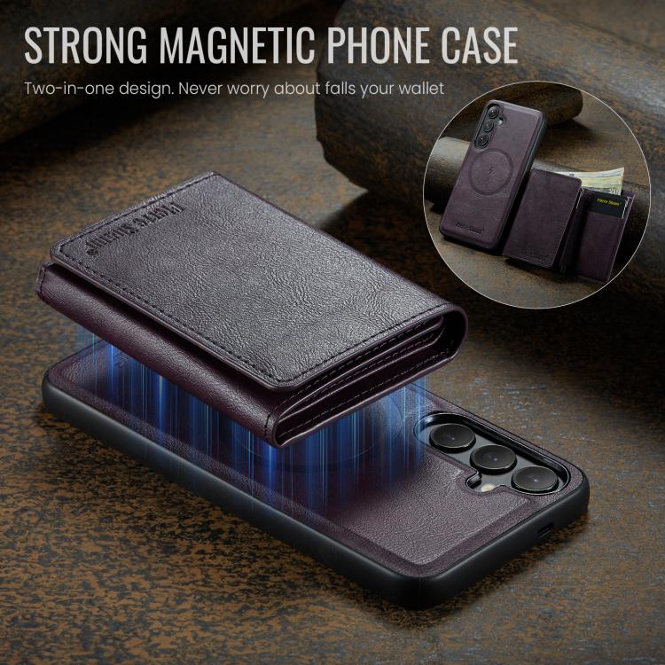 For Samsung Galaxy S25+ 5G Fierre Shann 2 in 1 Holder RFID Card Slot Wallet MagSafe Phone Case