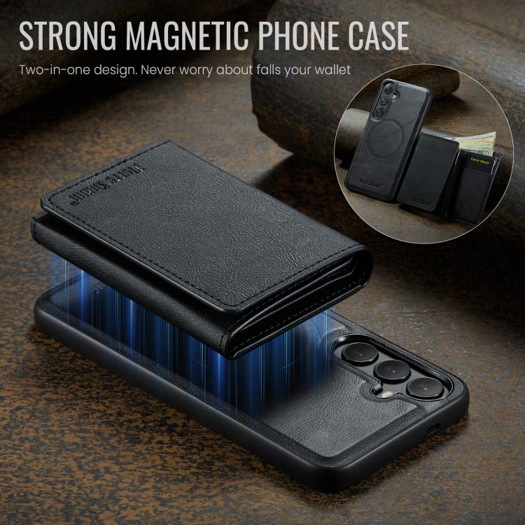 For Samsung Galaxy S25+ 5G Fierre Shann 2 in 1 Holder RFID Card Slot Wallet MagSafe Phone Case