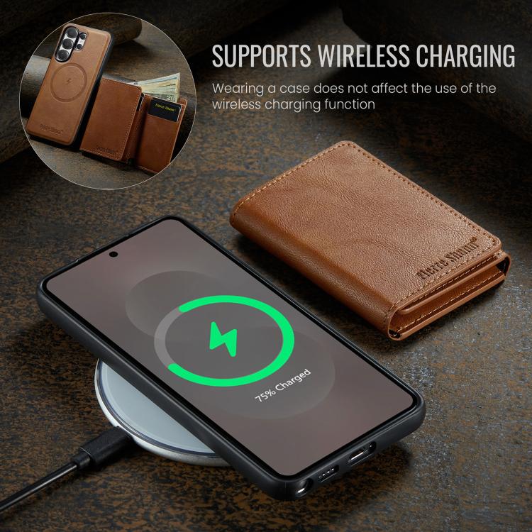 For Samsung Galaxy S26 Ultra 5G Fierre Shann 2 in 1 Holder RFID Card Slot Wallet MagSafe Phone Case