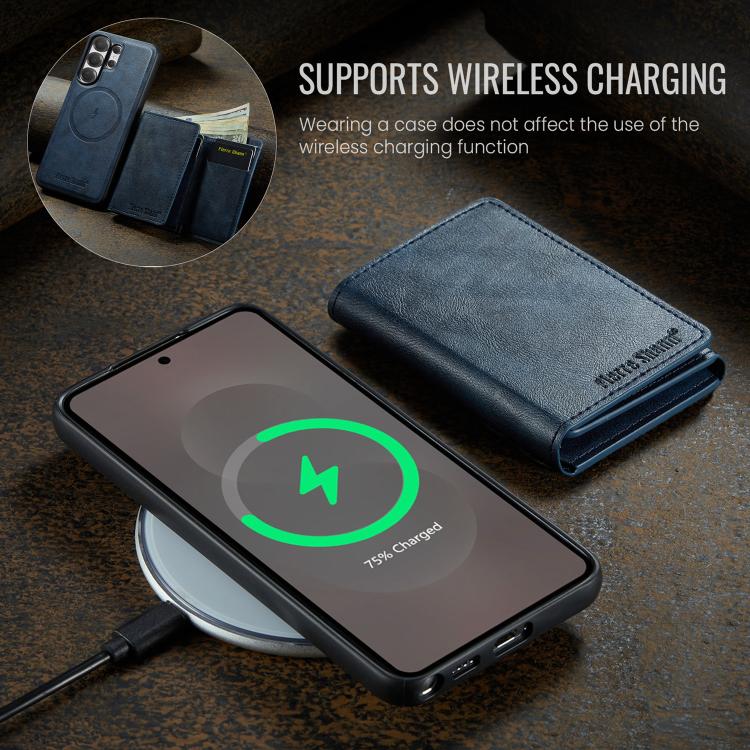 For Samsung Galaxy S26 Ultra 5G Fierre Shann 2 in 1 Holder RFID Card Slot Wallet MagSafe Phone Case