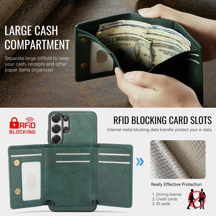 For Samsung Galaxy S26 Ultra 5G Fierre Shann 2 in 1 Holder RFID Card Slot Wallet MagSafe Phone Case