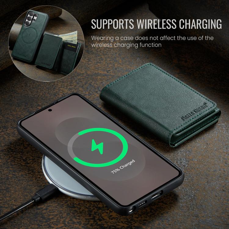 For Samsung Galaxy S26 Ultra 5G Fierre Shann 2 in 1 Holder RFID Card Slot Wallet MagSafe Phone Case