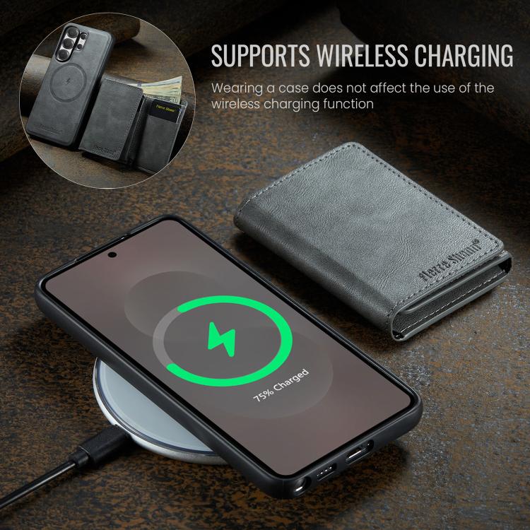 For Samsung Galaxy S26 Ultra 5G Fierre Shann 2 in 1 Holder RFID Card Slot Wallet MagSafe Phone Case