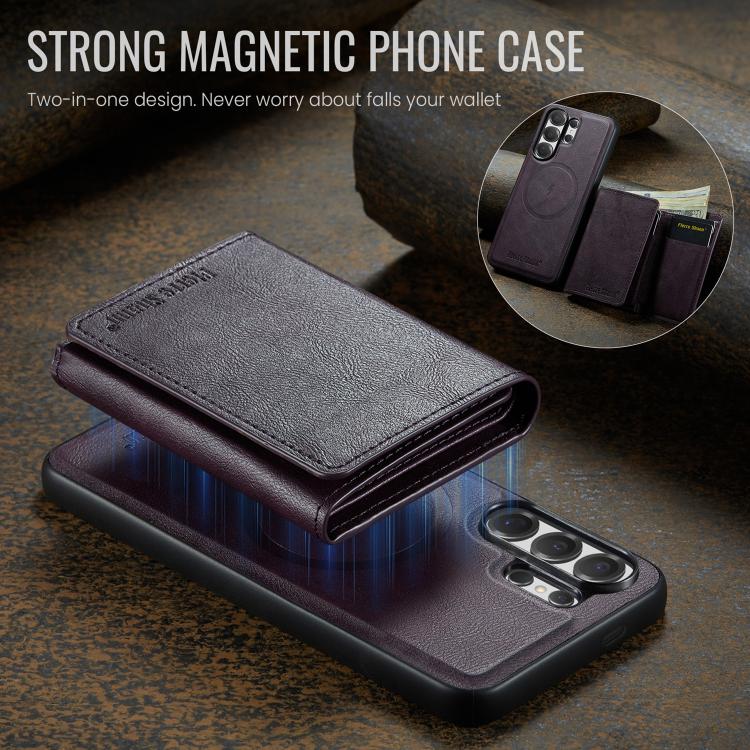 For Samsung Galaxy S26 Ultra 5G Fierre Shann 2 in 1 Holder RFID Card Slot Wallet MagSafe Phone Case