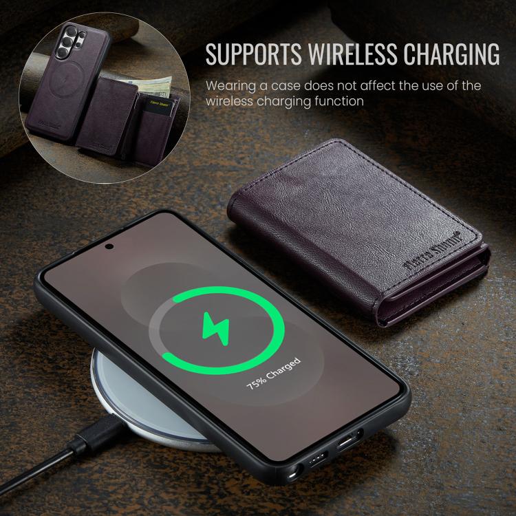 For Samsung Galaxy S26 Ultra 5G Fierre Shann 2 in 1 Holder RFID Card Slot Wallet MagSafe Phone Case