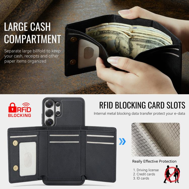 For Samsung Galaxy S26 Ultra 5G Fierre Shann 2 in 1 Holder RFID Card Slot Wallet MagSafe Phone Case