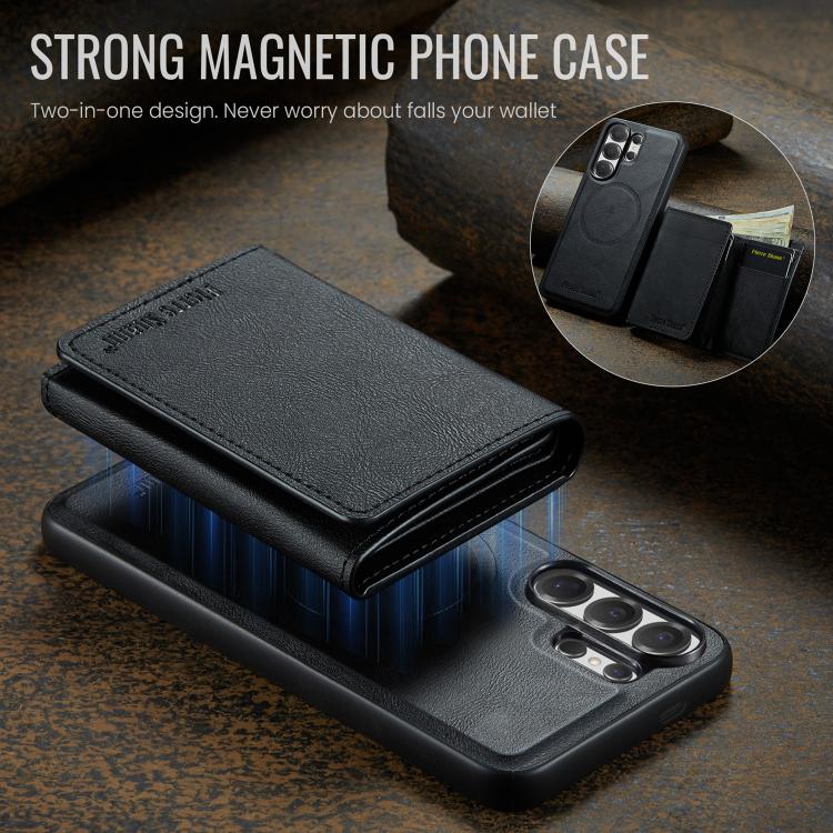 For Samsung Galaxy S26 Ultra 5G Fierre Shann 2 in 1 Holder RFID Card Slot Wallet MagSafe Phone Case