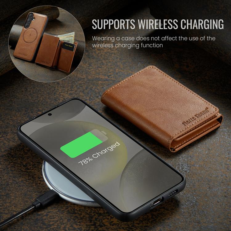 For Samsung Galaxy S26 5G Fierre Shann 2 in 1 Holder RFID Card Slot Wallet MagSafe Phone Case