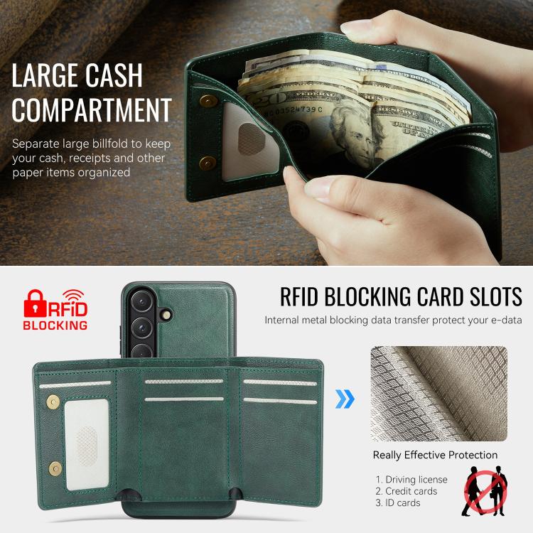 For Samsung Galaxy S26 5G Fierre Shann 2 in 1 Holder RFID Card Slot Wallet MagSafe Phone Case