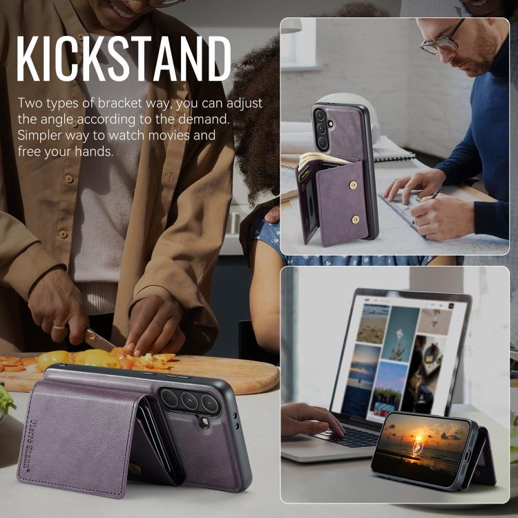 For Samsung Galaxy S26 5G Fierre Shann 2 in 1 Holder RFID Card Slot Wallet MagSafe Phone Case