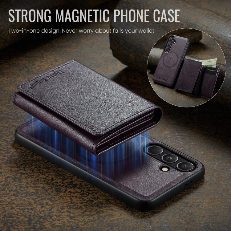 For Samsung Galaxy S26 5G Fierre Shann 2 in 1 Holder RFID Card Slot Wallet MagSafe Phone Case