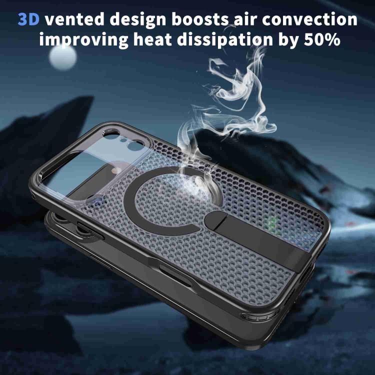 For iPhone 17 Pro Max kalebol Honeycomb Cooling MagSafe Holder Phone Case