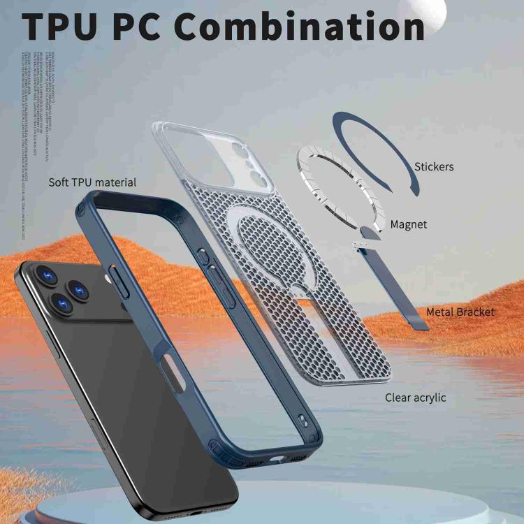 For iPhone 17 Pro Max kalebol Honeycomb Cooling MagSafe Holder Phone Case