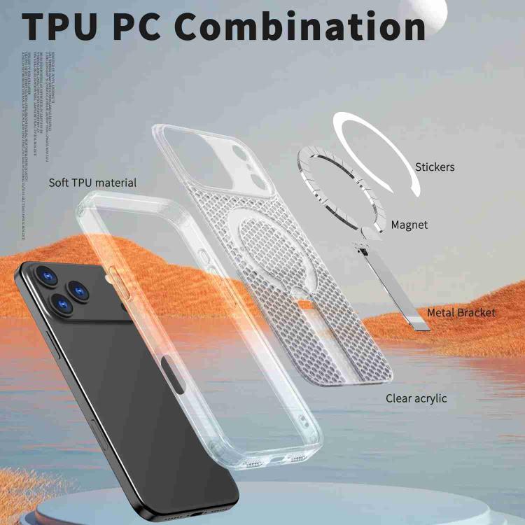 For iPhone 17 Pro Max kalebol Honeycomb Cooling MagSafe Holder Phone Case
