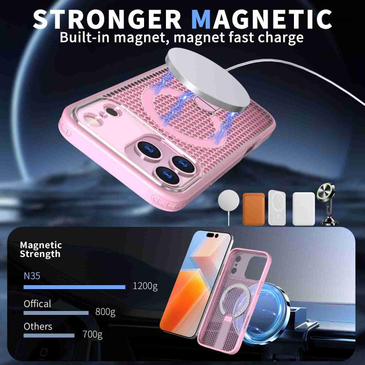 For iPhone 17 Pro Max kalebol Honeycomb Cooling MagSafe Holder Phone Case