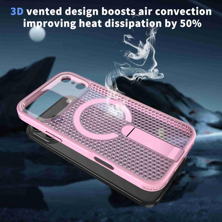 For iPhone 17 Pro Max kalebol Honeycomb Cooling MagSafe Holder Phone Case