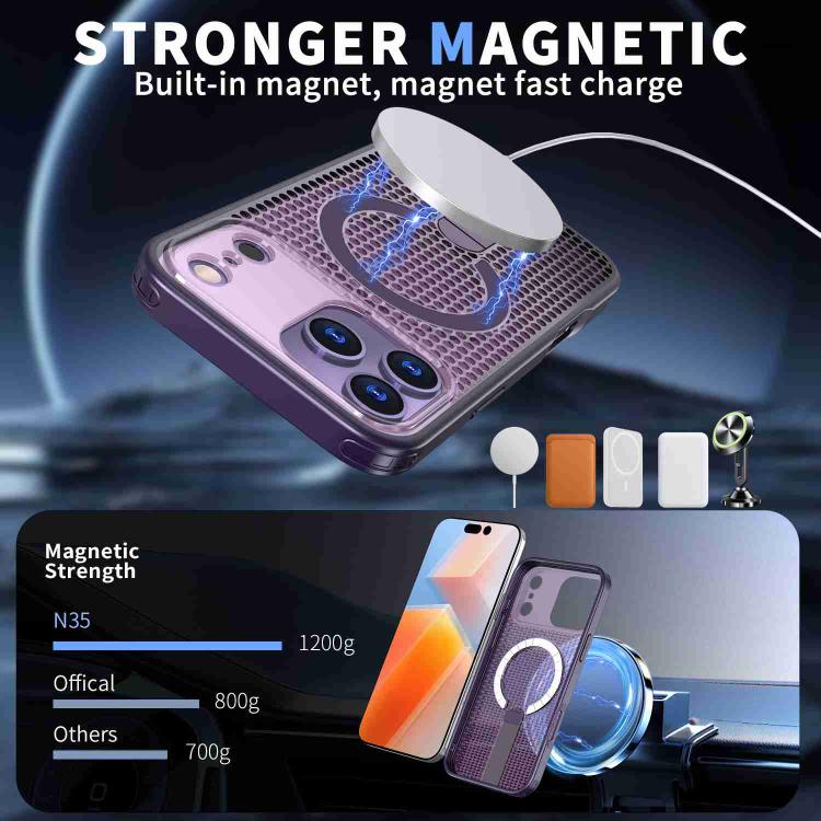For iPhone 17 Pro Max kalebol Honeycomb Cooling MagSafe Holder Phone Case