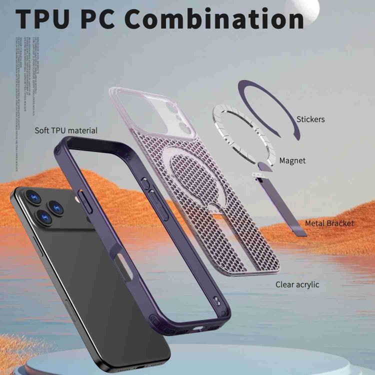 For iPhone 17 Pro Max kalebol Honeycomb Cooling MagSafe Holder Phone Case